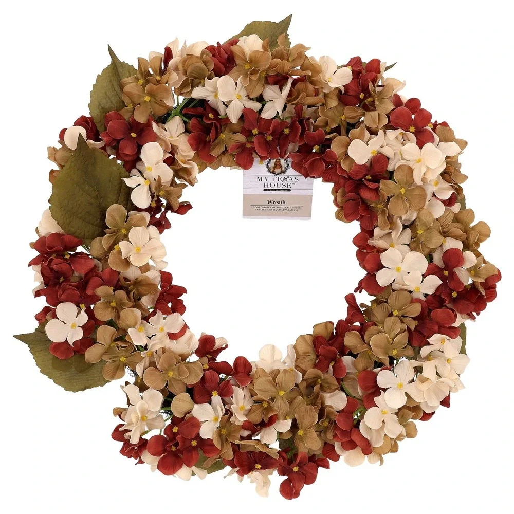 My Texas House Hydrangea Wreath‎ Cream & Brown, 24